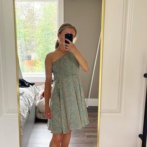 Boutique Ruched One Shoulder Dress